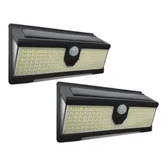 GENERICO - Pack X2 Foco Exterior Luz Led Solar Focos Solares 100w