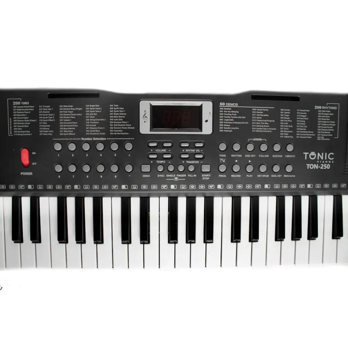 TONIC PIANOS - Teclado de 61 notas Tonic TON-250 - Negro
