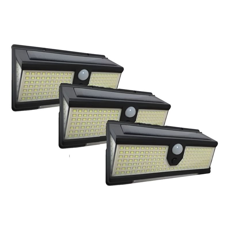 GENERICO - Pack X3 Foco Exterior Luz Led Solar Focos Solares 100w