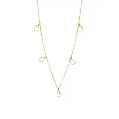 JB JOYAS BARON - Collar de Oro 18kt Corazones Tricolor