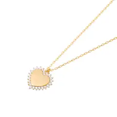 JB JOYAS BARON - Collar de Oro 18kt Corazón Circones