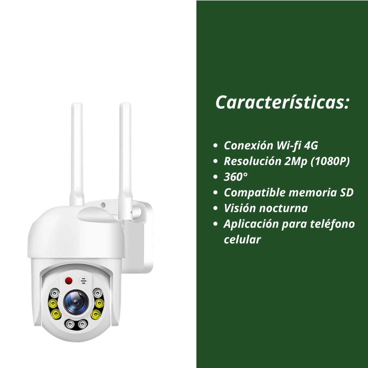 CRUSEC - Camara Ptz Seguridad Smart Hd Wi-fi 360 Exterior Interior