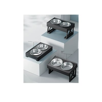 Imagen 2 del producto Comedero-bebedero Para Perros Altura Ajustable - Plato Acero