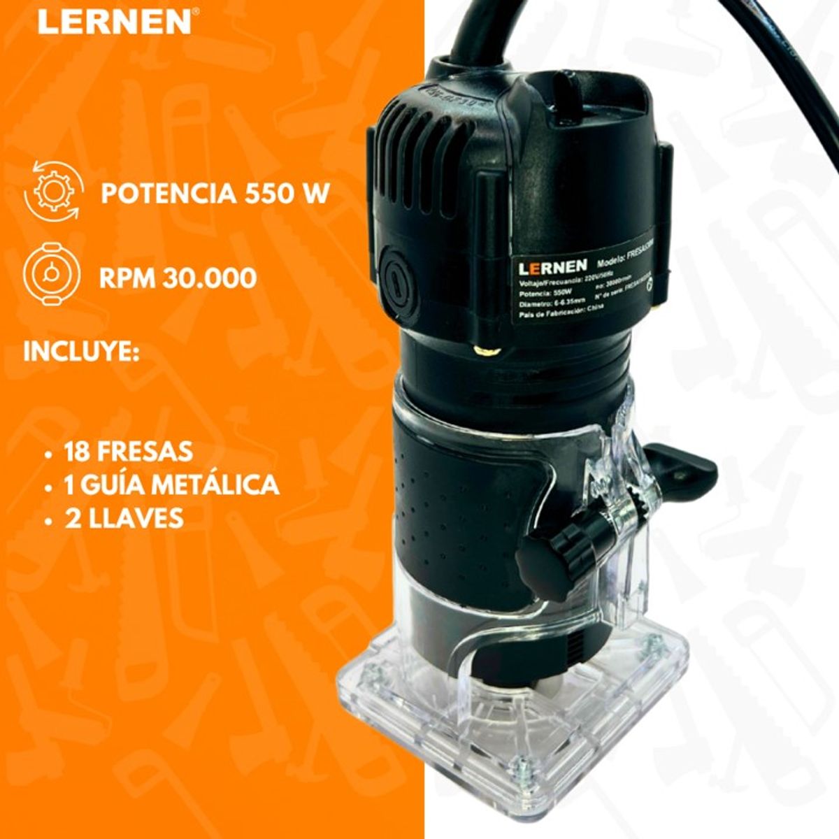 LERNEN - Pack Fresadora Router Tupi  Set De Herramientas