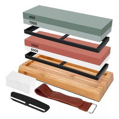 Imagen 2 del producto Set Piedras De Afilar 4001000 30008000 Base Bambú Guía