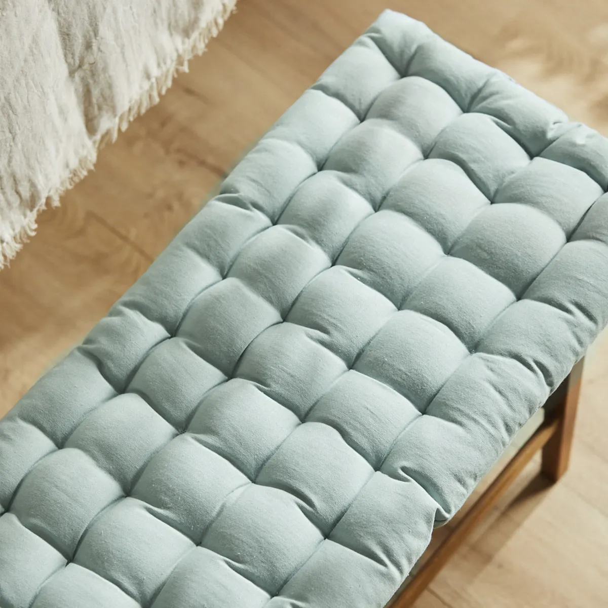 CALMA HOUSE - Cojín de Banqueta Algodón Gavema 120x40 Verde Claro Calma House