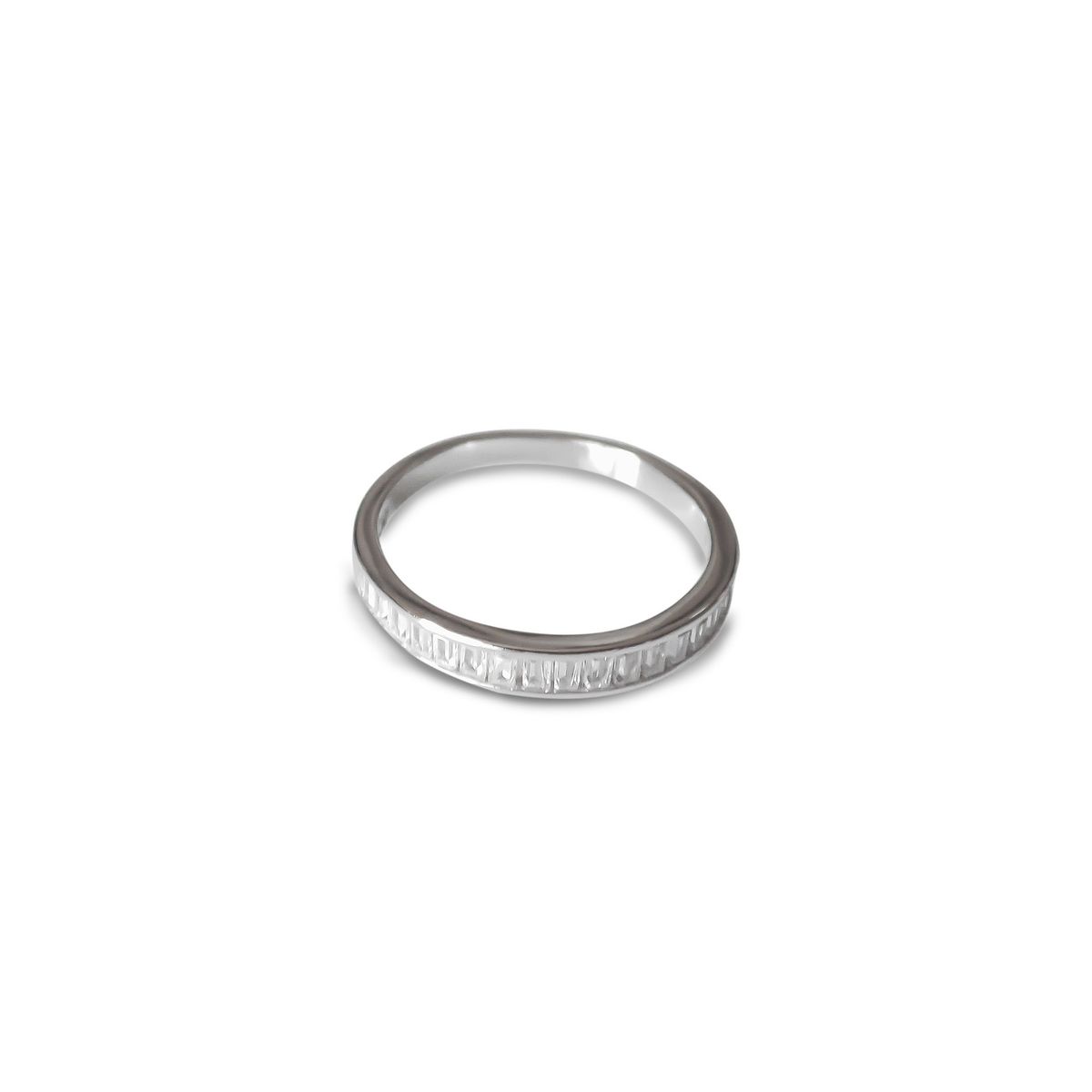 COGGIOLA - Anillo Circón Medio Cintillo Plata Fina 925