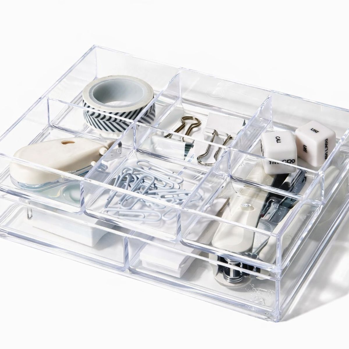 LIKE-IT - Caja organizadora Like It CB-T11 transparente con  6 divisiones. Fabricada en Japon