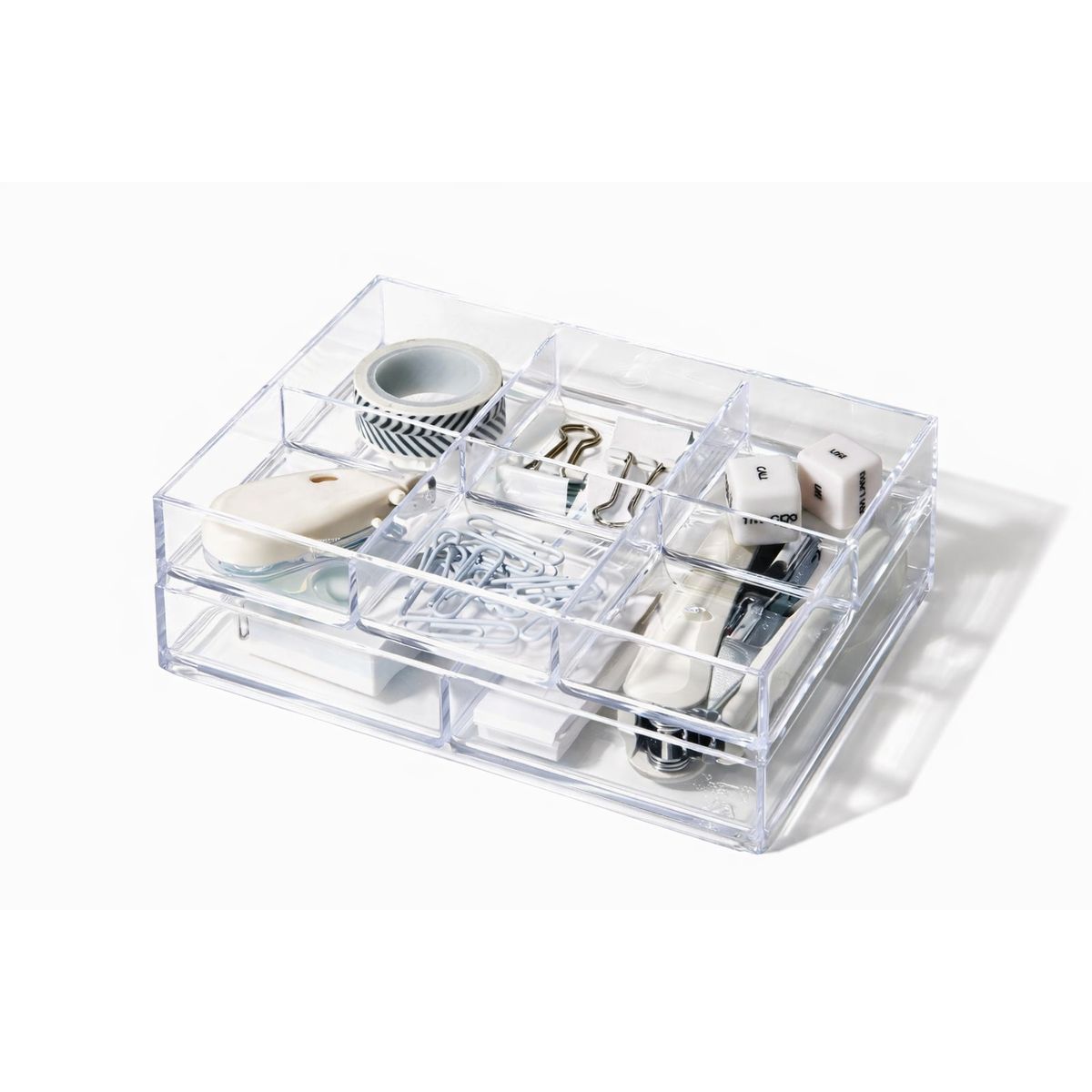 LIKE-IT - Caja organizadora Like It CB-T11 transparente con  6 divisiones. Fabricada en Japon