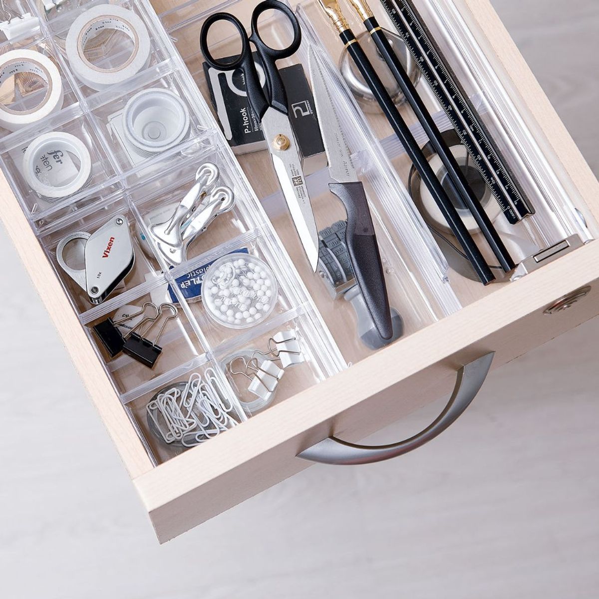 LIKE-IT - Caja organizadora Like It CB-T11 transparente con  6 divisiones. Fabricada en Japon