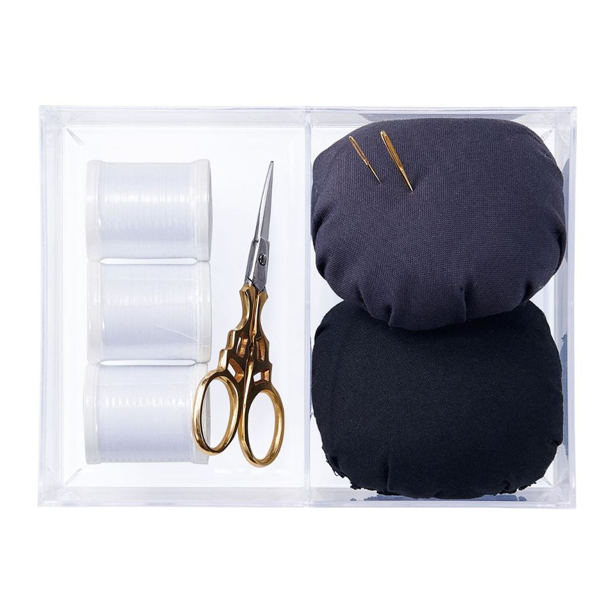 LIKE-IT - Organizador transparente Like It CB-T16 con 2 divisiones, modular y apilable, fabricado en Japón