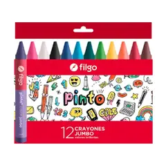 FILGO - Lápices de cera jumbo con fajilla protectora