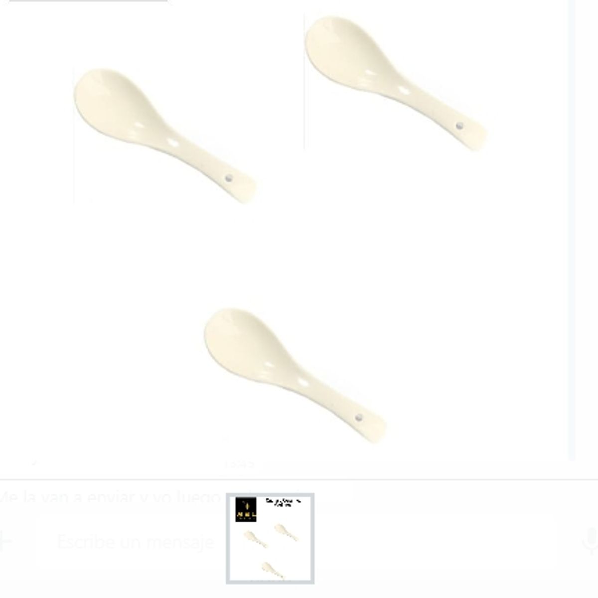 GENERICO - Cuchara Cerámica Mediana Set De 5 Unidades