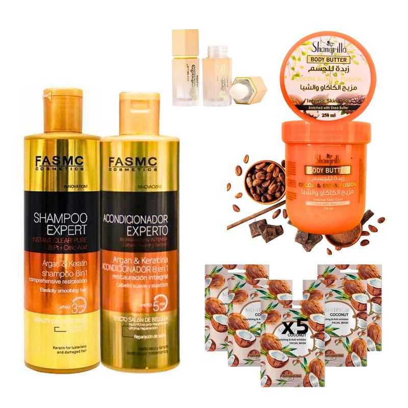 GENERICO - Kit Naranja Mamá-Valentín Shampoo-Acond-Crema-mascarillas-iluminador..-