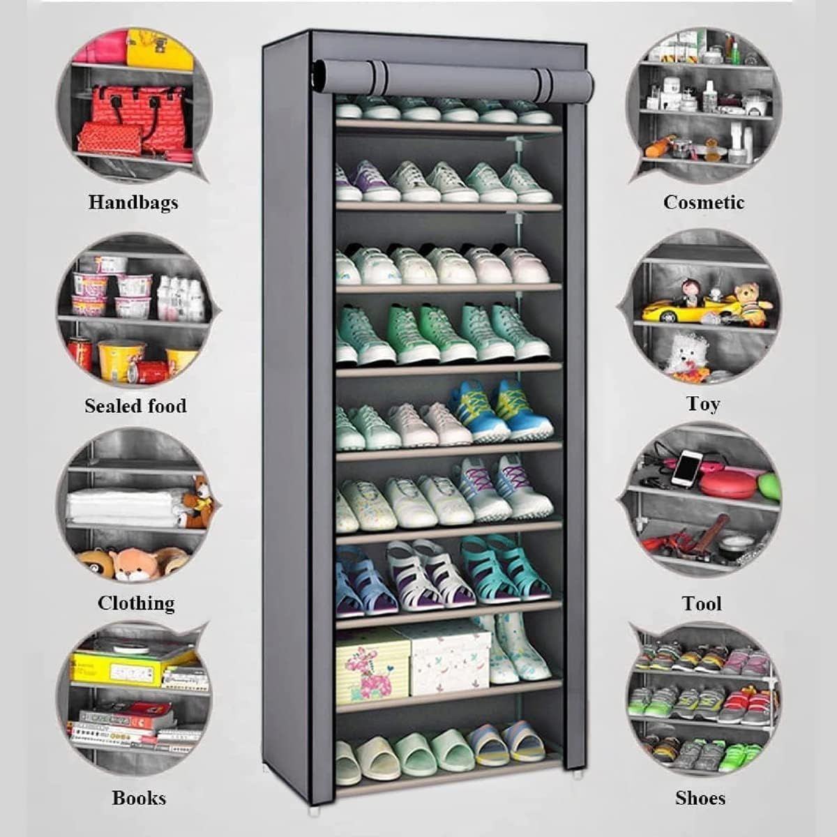 OEM - Organizador 9 Niveles Zapatero Estantería Apilable 58x30x158cm