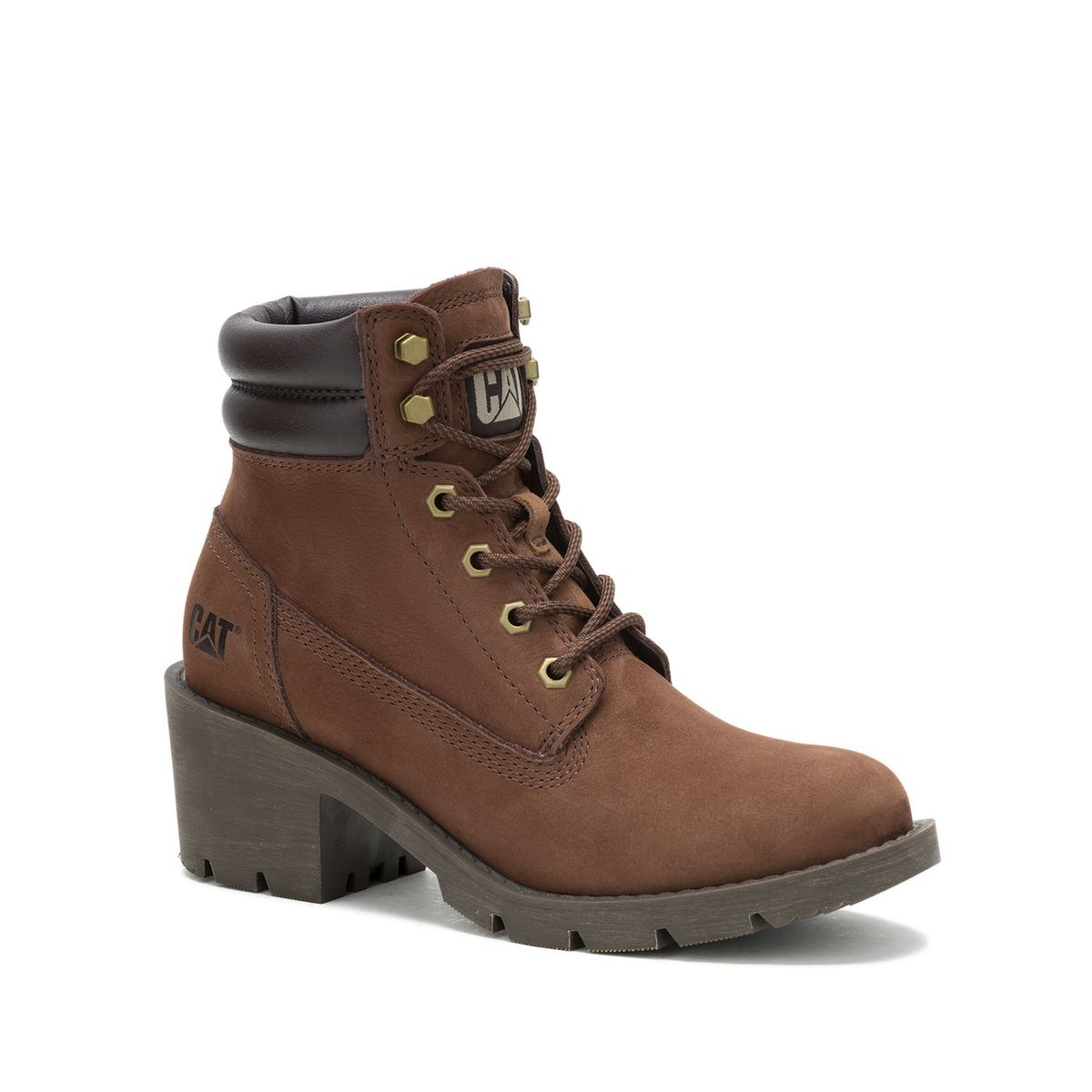 CAT - Botin Cuero Mujer Rewrite Café CAT