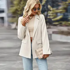 TIOZONEY - Blazer Mujer - Crema