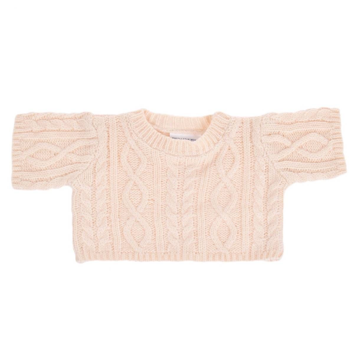 BUILD A BEAR - Sweater Build a Bear blanco invierno para peluche