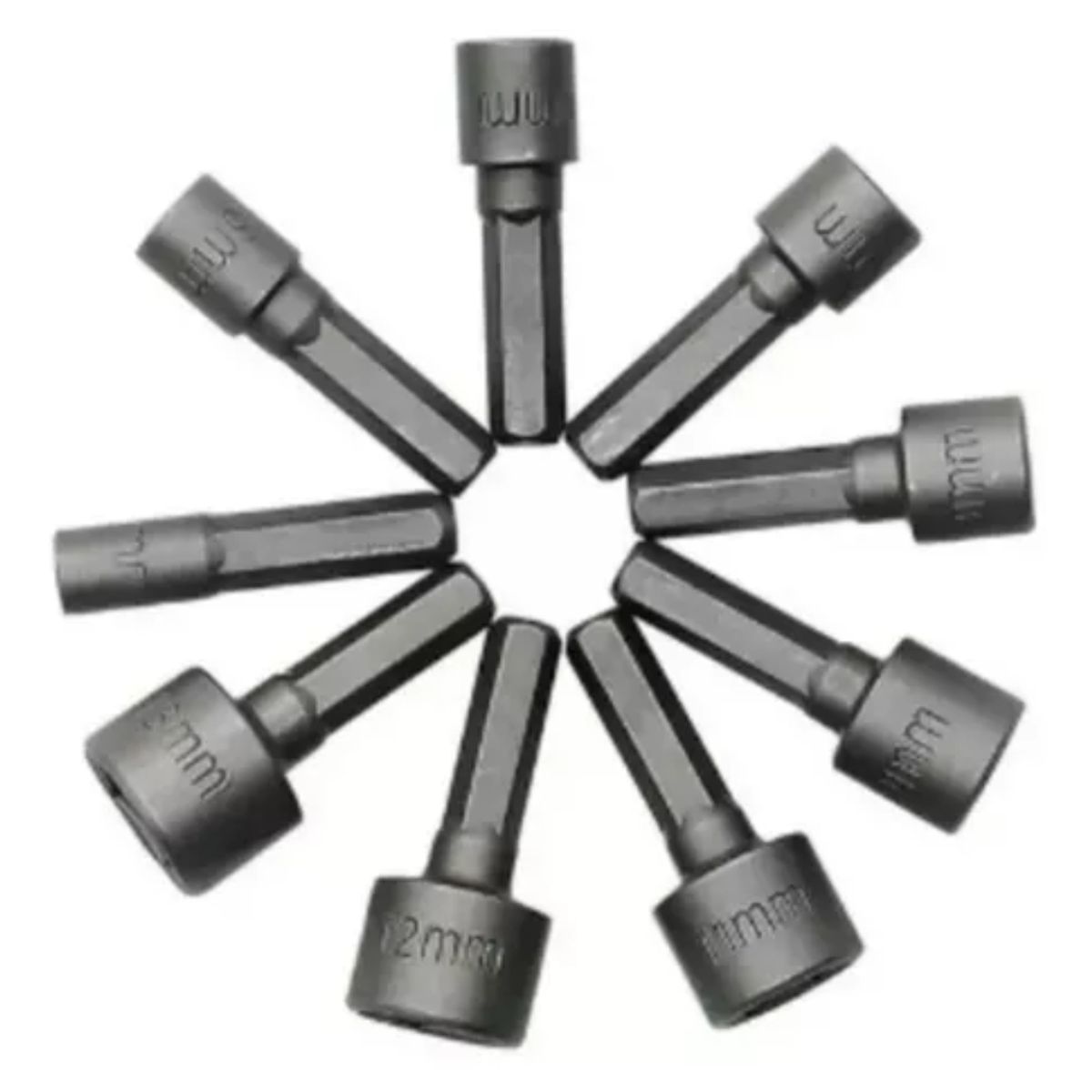 OEM - Juego De Dados 9 Piezas Para Taladro 5-6-7-8-9-10-11-12-13 Hexagonal