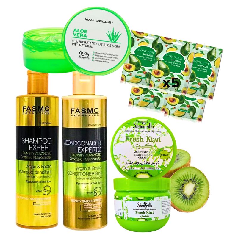 GENERICO - Kit Verde Dia de Mamá-San Valentín Shampooaco Crema Mascarillas.