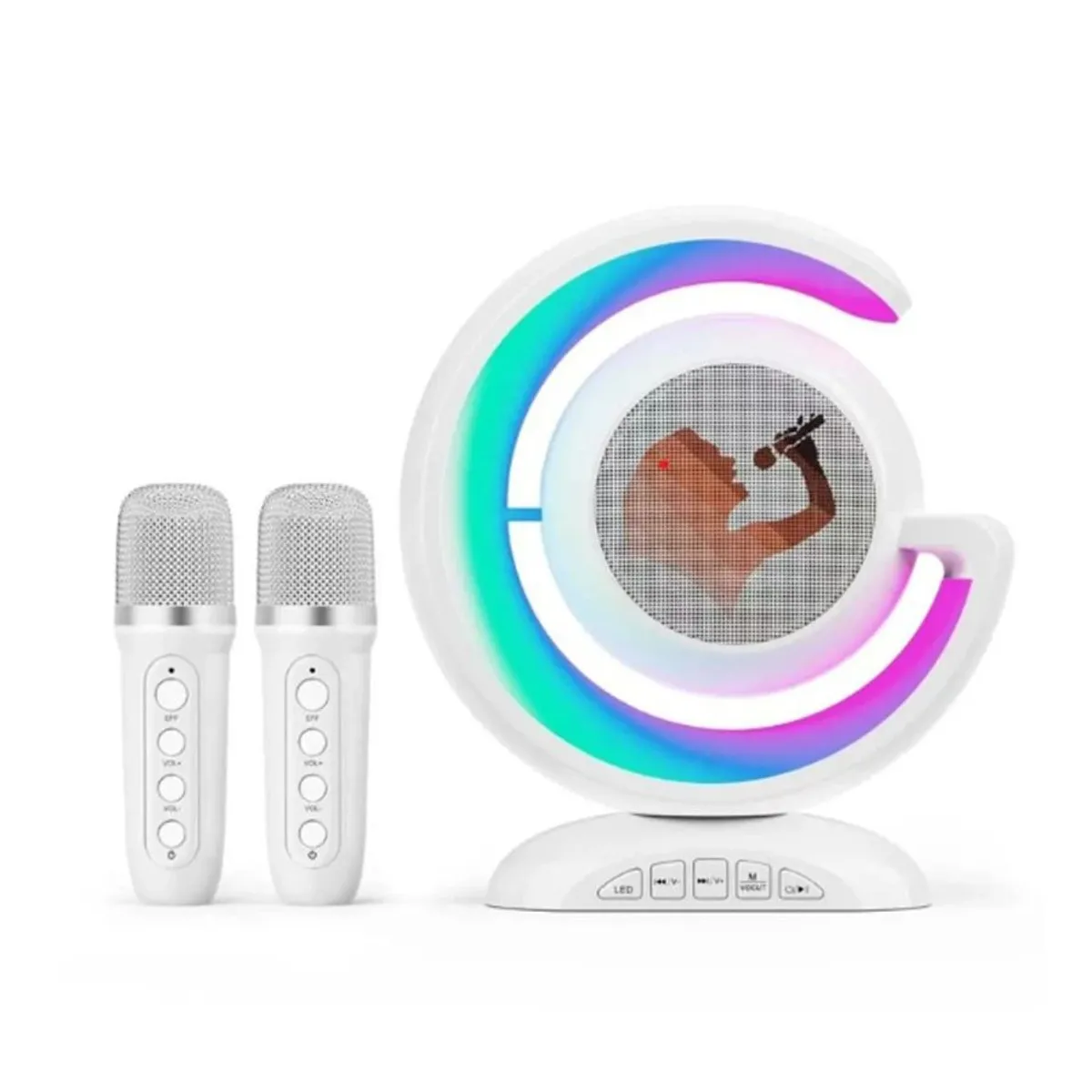 GENERICO - Parlante Karaoke Bluetooth Luz Colorida Micrófono Dual