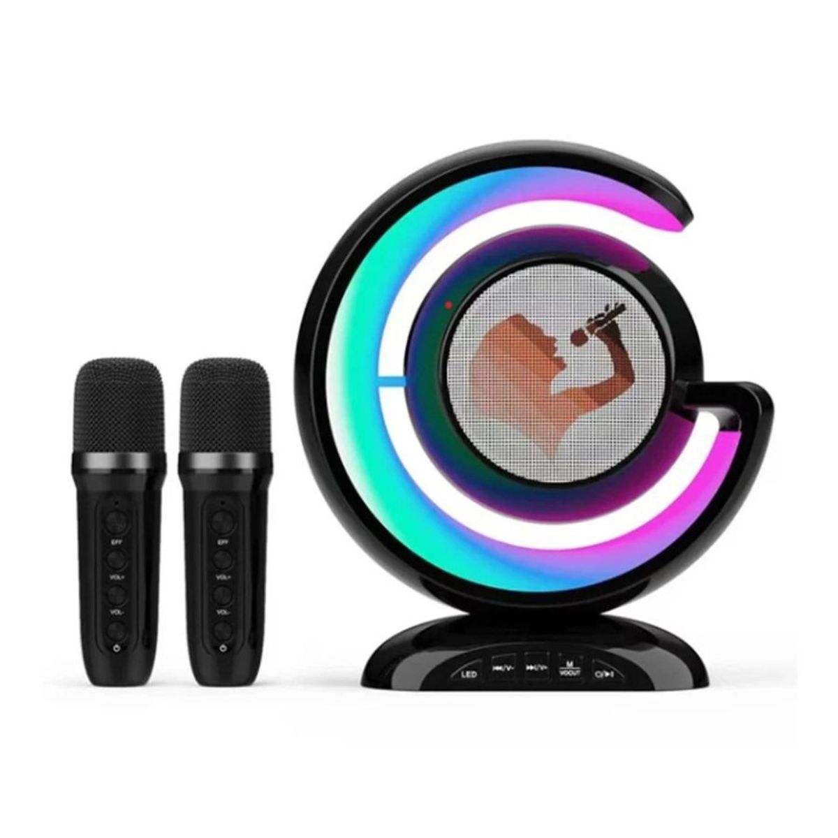 GENERICO - Parlante Karaoke Bluetooth Luz Colorida Micrófono Dual