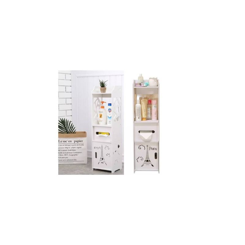 GENERICO - Estante Organizador De Baño Diseño Torre Blanco