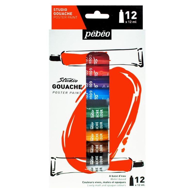 PEBEO - Gouache Pebeo Studio Set 12 Colores 12 ml