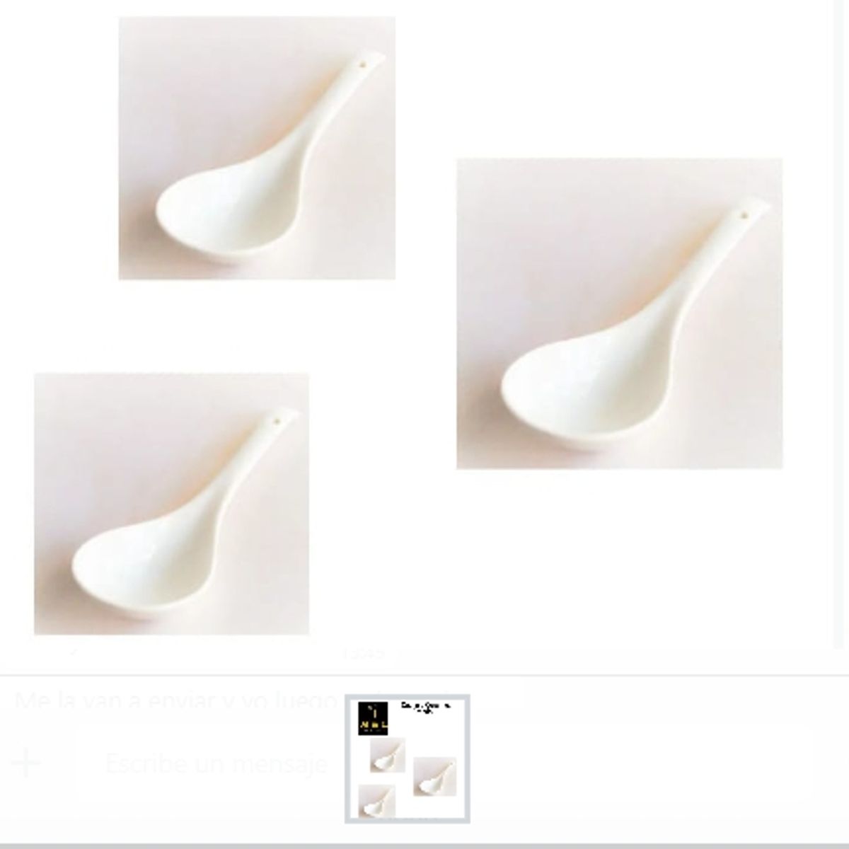 GENERICO - Cuchara Cerámica Grande Blanca Para Alimentos Set 3 Unidades