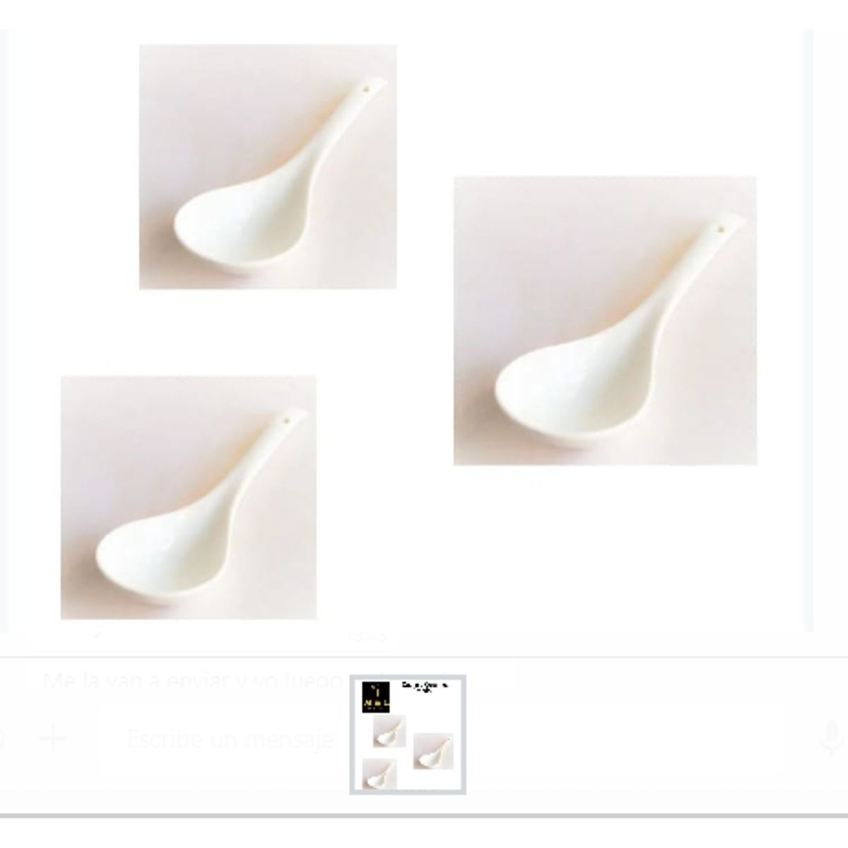 GENERICO - Cuchara Cerámica Grande Blanca Para Alimentos Set 3 Unidades