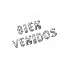 GENERICO - Globo Bienvenidos Plateado 11Pcs De 16 Pulgadas