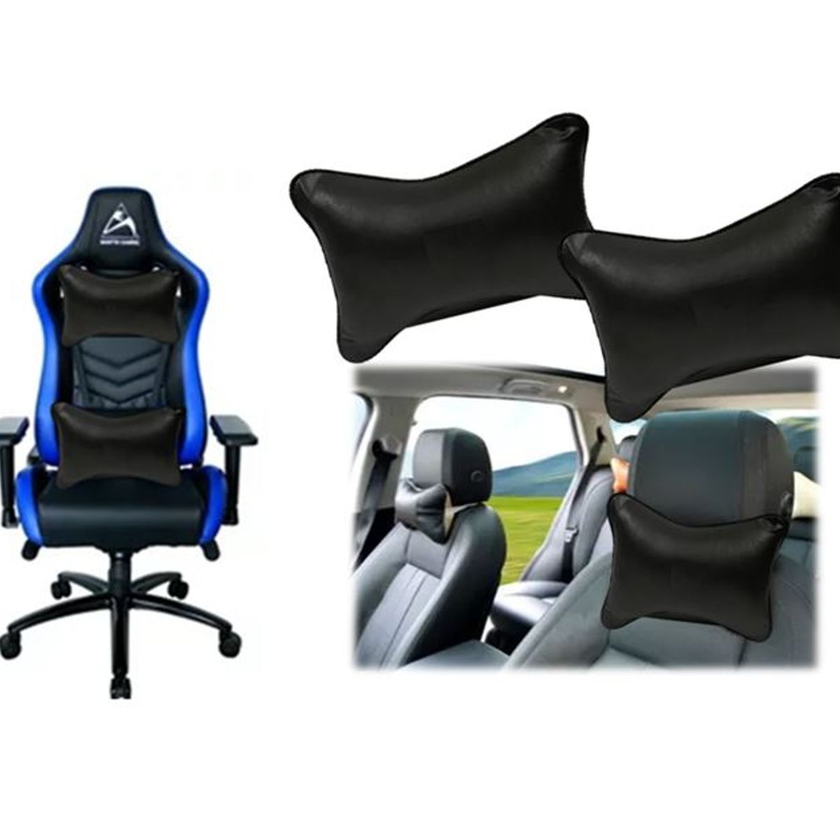 GENERICO - Pack2 Cojín Apoyo Reposa Cabeza Cuello Para Auto Y Sillas