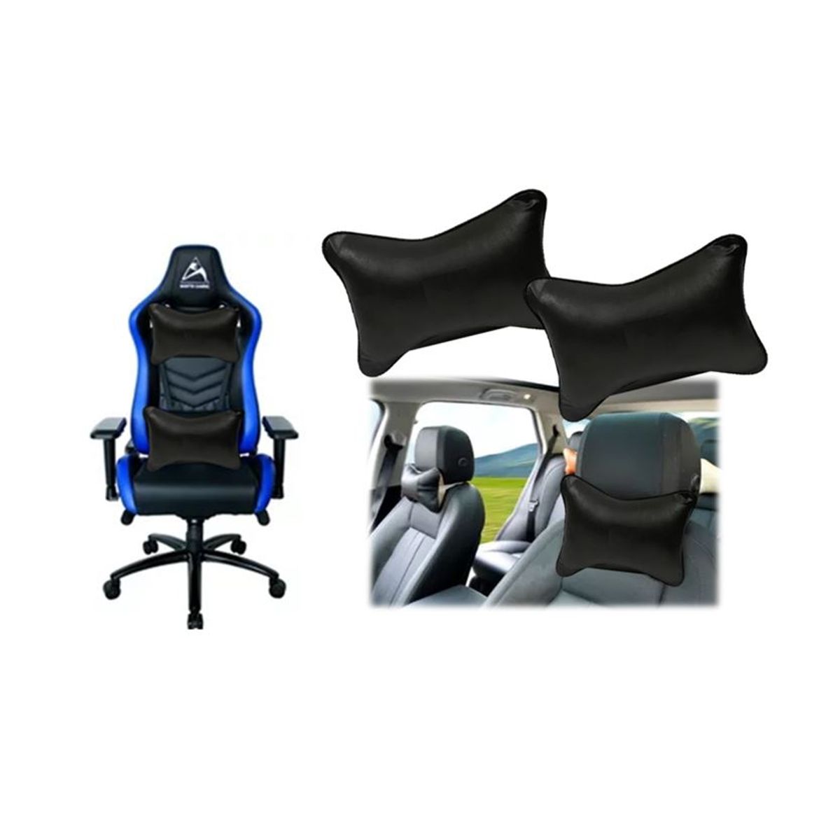 GENERICO - Pack2 Cojín Apoyo Reposa Cabeza Cuello Para Auto Y Sillas