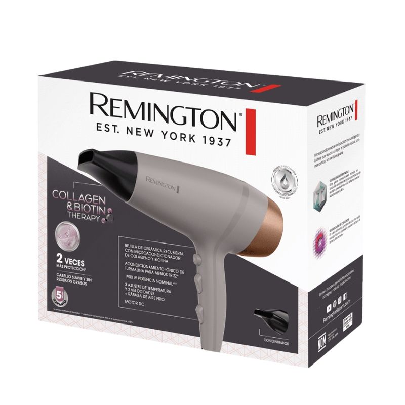 REMINGTON - Secador de Pelo Remington D26A Terapia Colágeno Y Biotina.