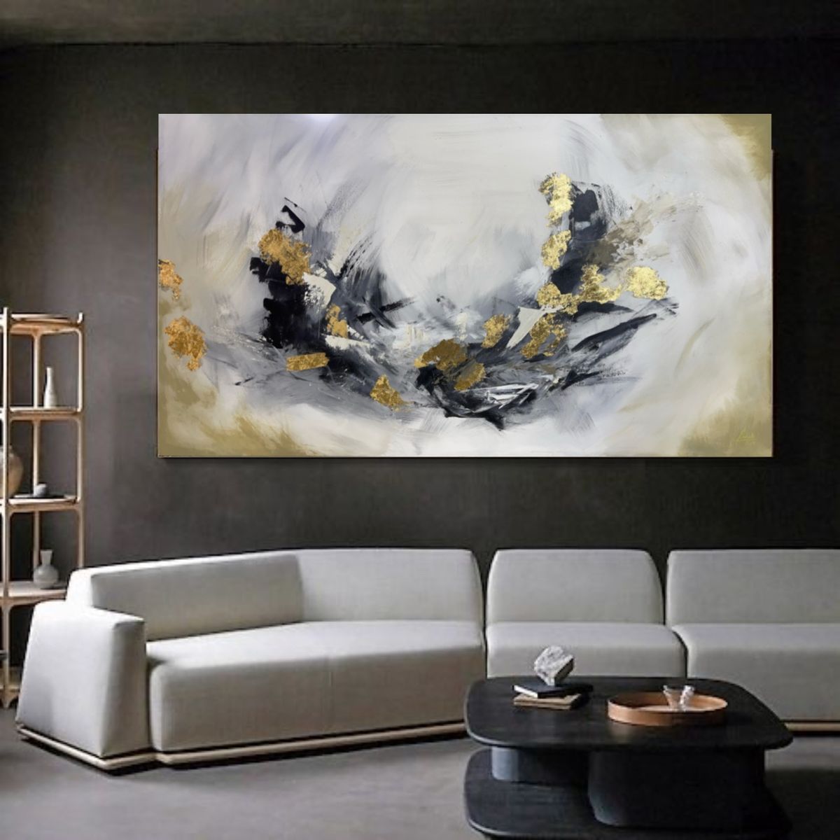 GENERICO - CUADRO PINTADO A MANO.140X 80CM PINTURA  ABSTRACTO ACRÍLICO C-057