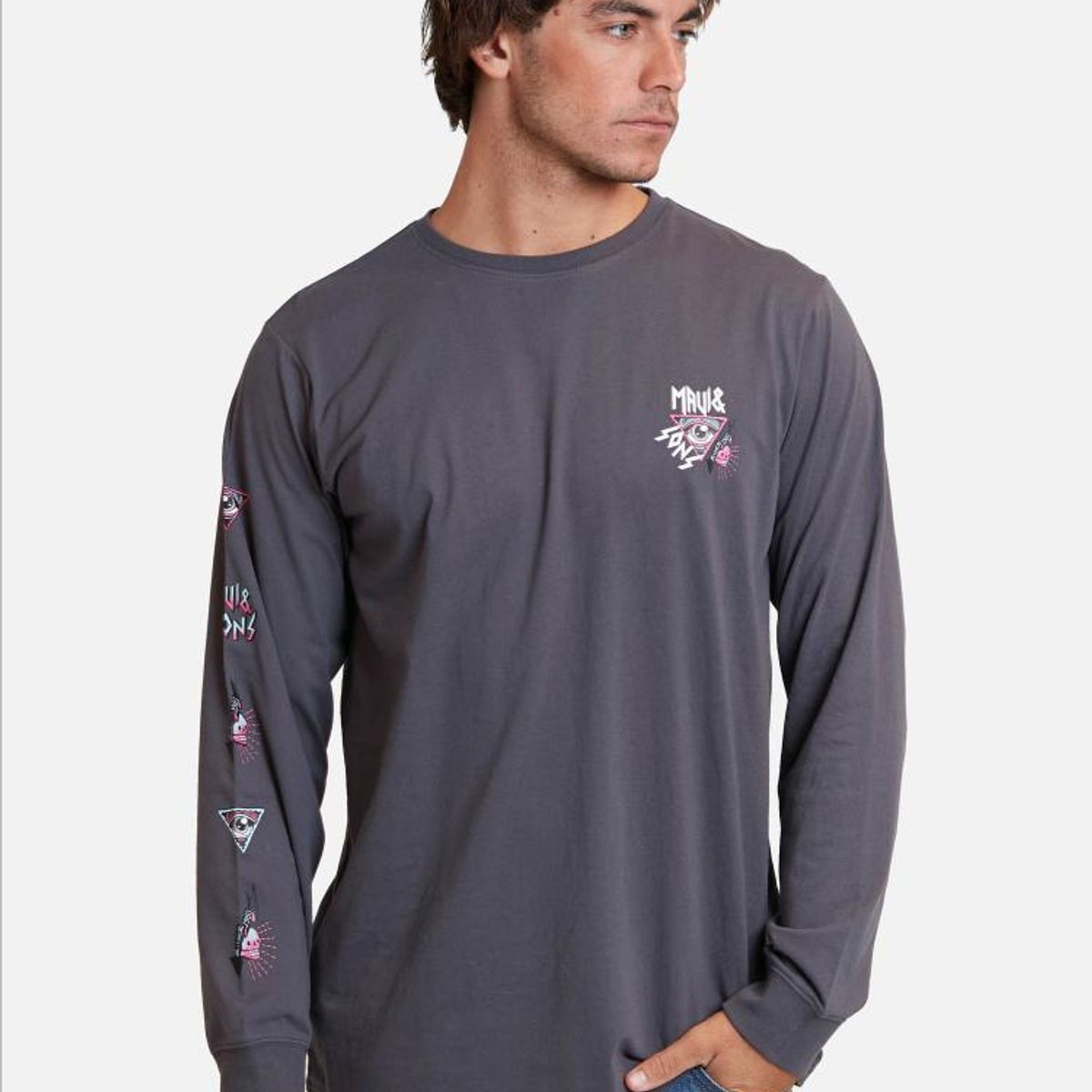 MAUI AND SONS - Polera Extraor Gris Oscuro Hombre Maui And Sons