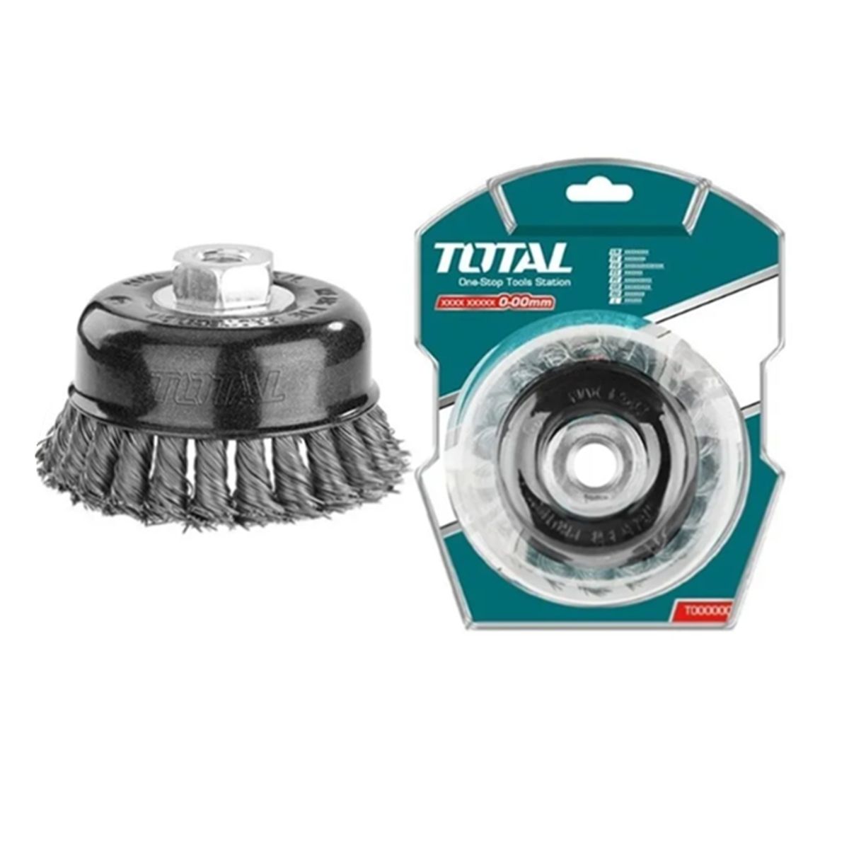 TOTAL TOOLS - Escobilla Copa Trenzada Torcida 75mm Esmeril Total Tac32035