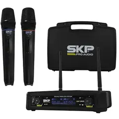 SKP - Pack 2 Micrófonos Dinamicos inalámbricos UHF 300D