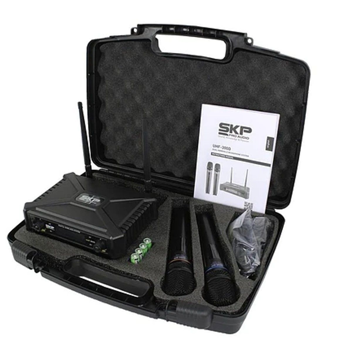 SKP - Pack 2 Micrófonos Dinamicos inalámbricos SKP UHF 300D