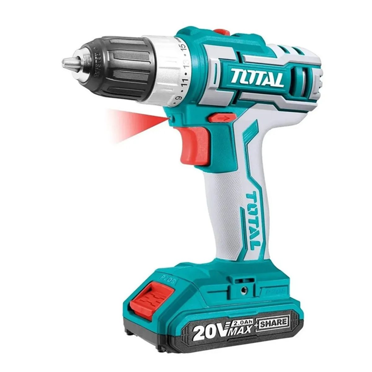 TOTAL TOOLS - Taladro Atornillador Inalambrico 10mm 20v Bat Carg Total Tdli2002