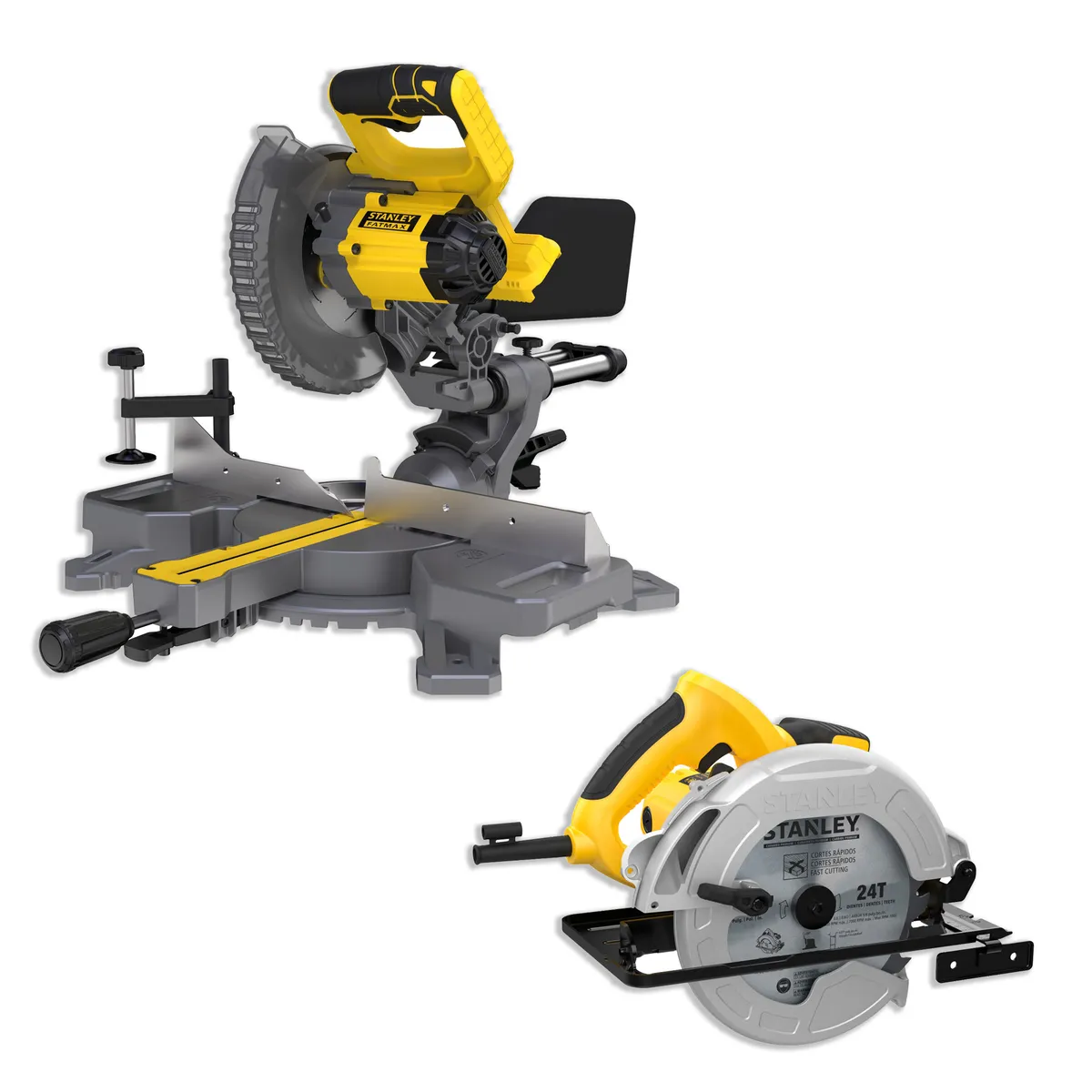 STANLEY - Sierra Ingleteadora 7-1/4" 20V + Sierra Circular 1600W STANLEY