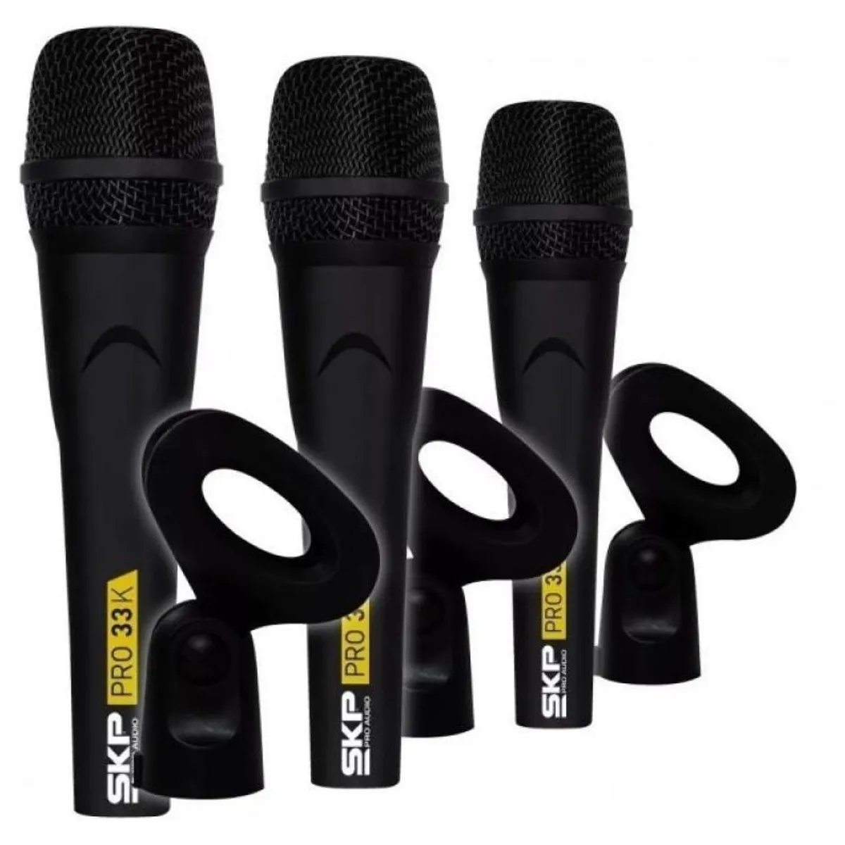 SKP - Kit 3 Microfonos Dinamicos Alambricos SKP PRO 33K