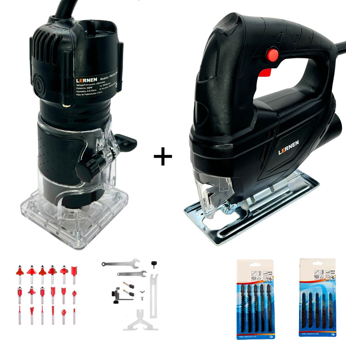 LERNEN - Pack Sierra Caladora 3000 Rpm + Fresadora Router Tupi