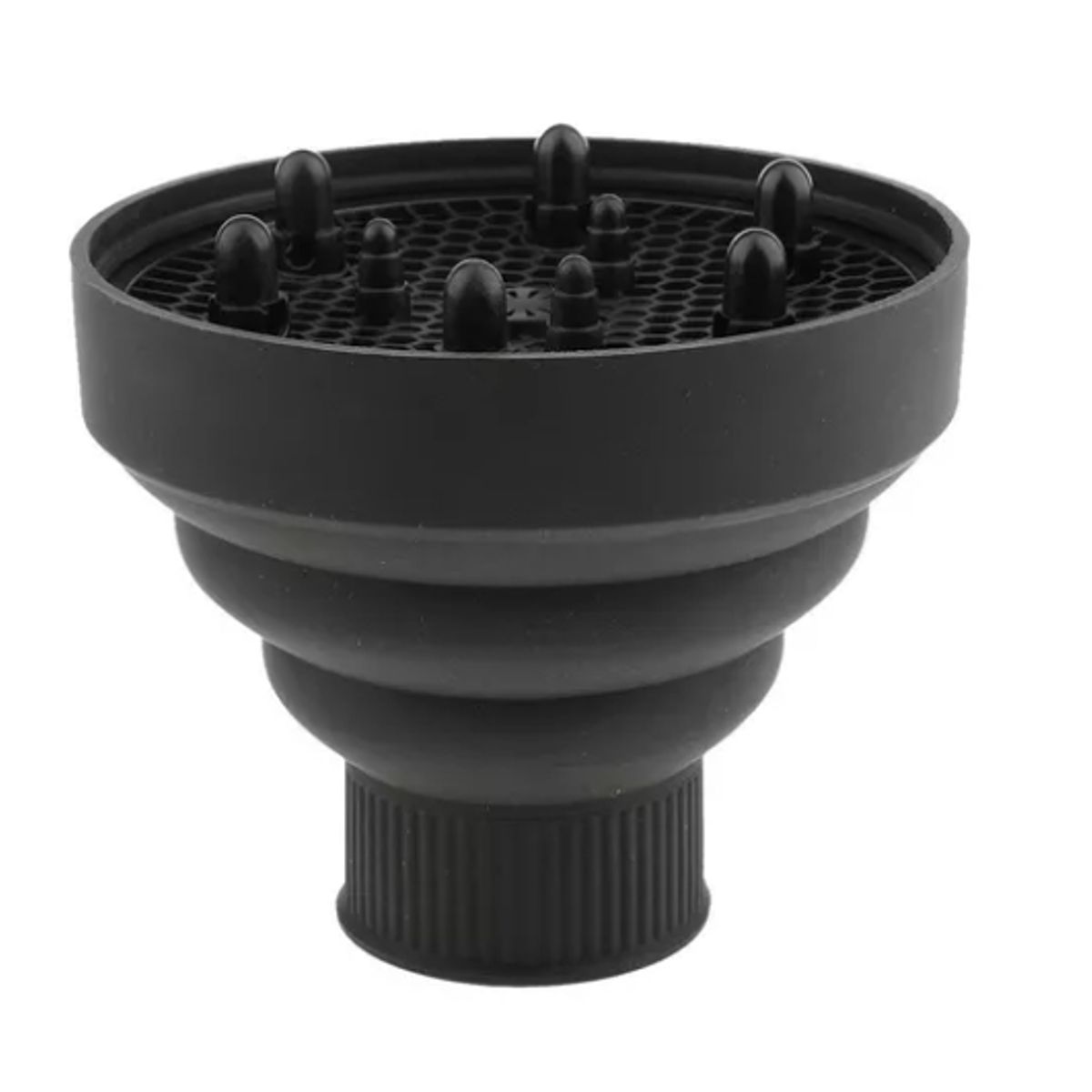 GENERICO - Difusor Plegable De Silicona Para Secador De Cabello NEGRO.