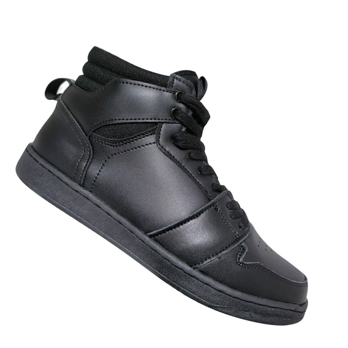 GENERICO - Zapatilla Cuero Unisex Con Caña Temporada Escolar Negro 7502