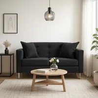 Sofá 2 Cuerpos New Mallorca Felpa Negro