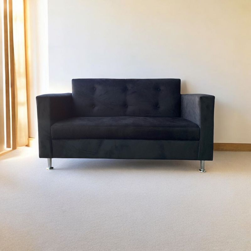 GENERICO - Sofa 2 Cuerpos Mallorca Felpa Negro