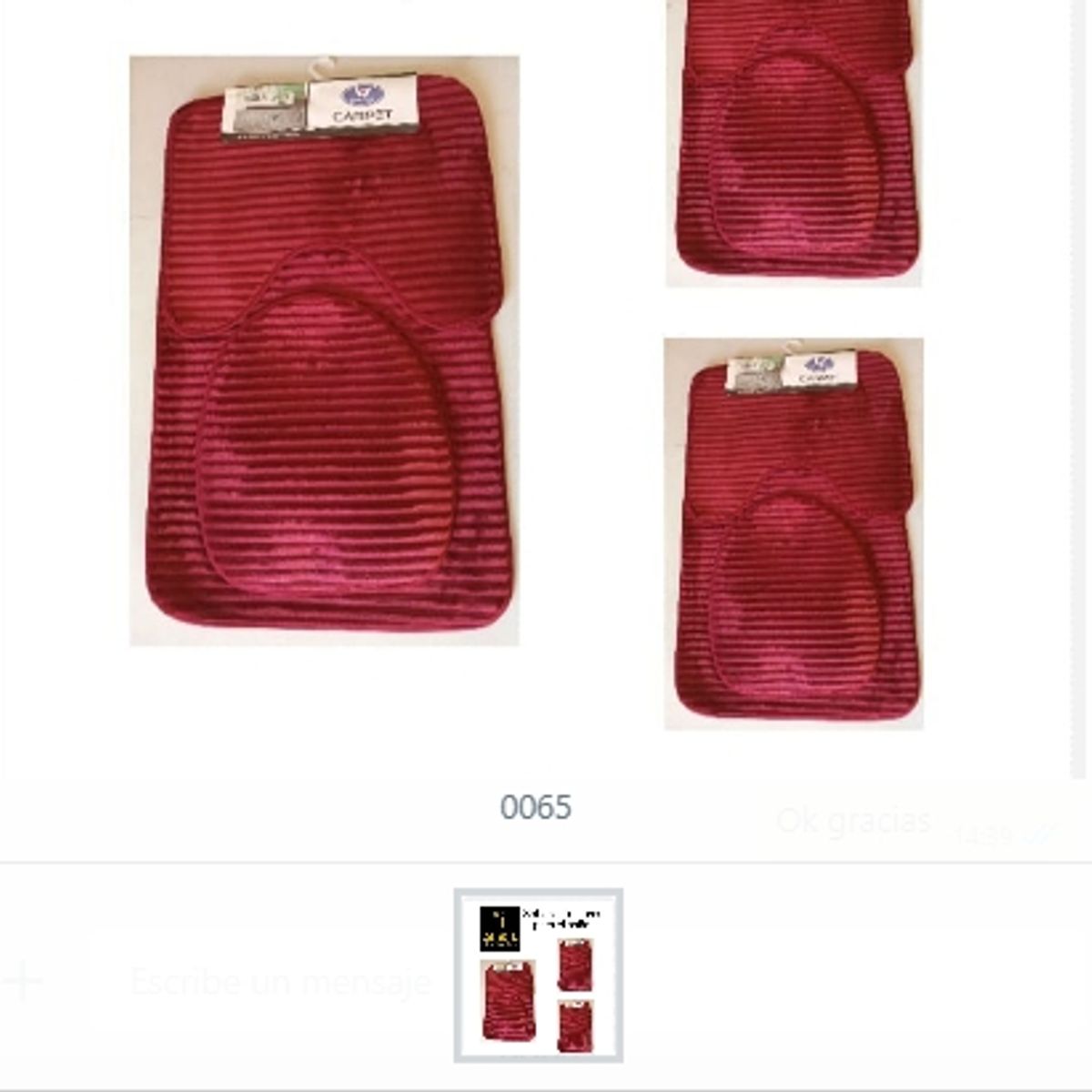 GENERICO - Set De 3 Alfombras Para El Baño Colores Surtidos