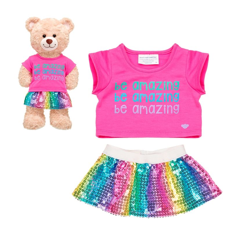 BUILD A BEAR - Set Falda + Polera De Amazing Build-A-Bear