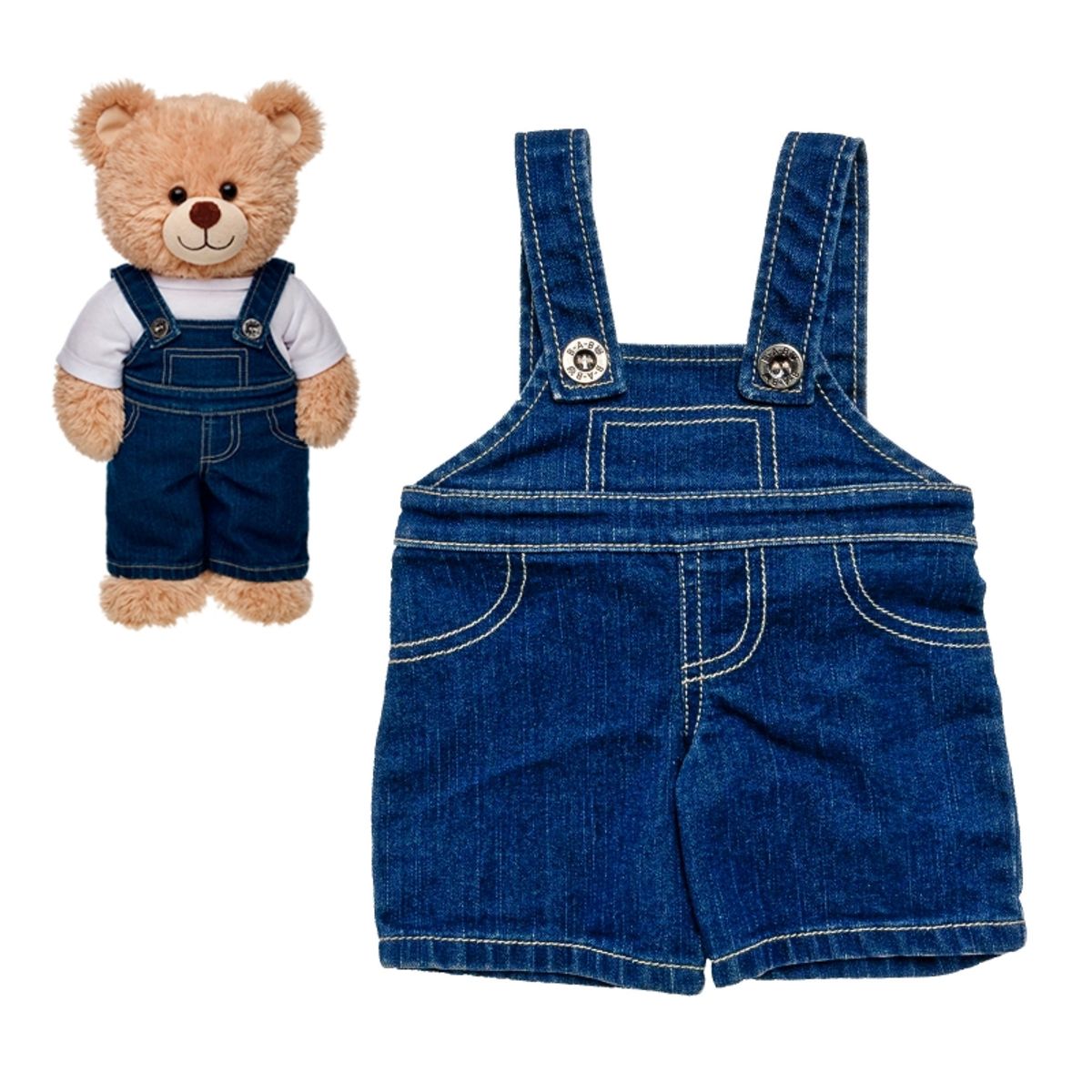 BUILD A BEAR - Jardinera Build a Bear overol de jeans para peluches